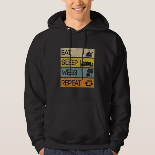 Eat Sleep Web3 Herhalen Hoodie (Voorkant)