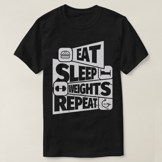EAT SLEEP Weight Lifting REPEAT Funny Weight Lifti T-shirt (Design voorkant)