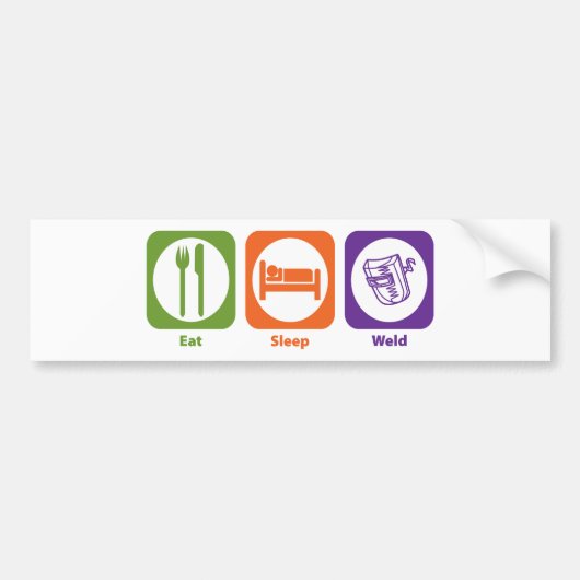Eat Sleep Weld Bumpersticker (Voorkant)