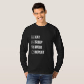 Eat Sleep Weld Herhaal Grappige Quote T-shirt (Voorkant volledig)