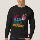 Eat Sleep Weld Repeat Welder Trui (Voorkant)