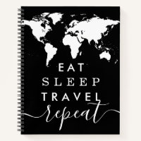 Eat Sleep Wereldkaart herhalen Reisjournaal