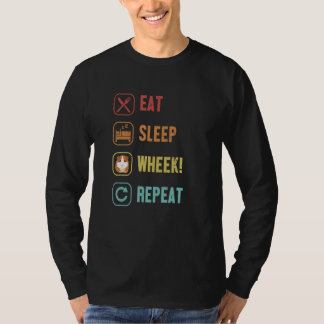 Eat Sleep Wheek Herhaal Cavy Caviidae Long Hair Gu T-shirt