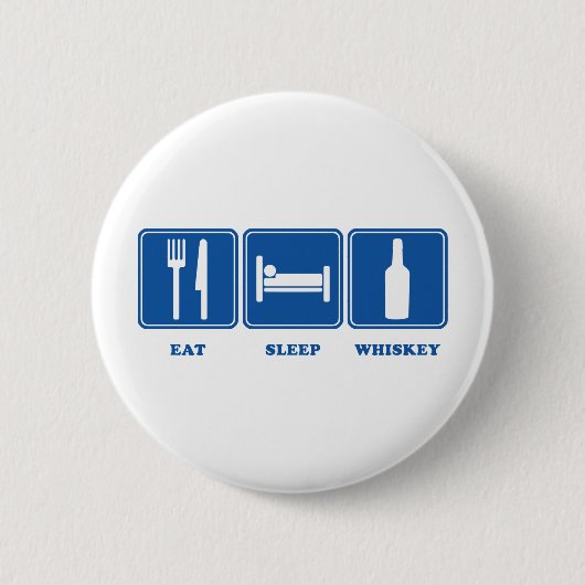 Eat Sleep Whiskey Ronde Button 5,7 Cm (Voorkant)