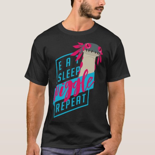 Eat. Sleep. WIGGLE. Repeat. - Monster Hunter Desig T-shirt (Voorkant)