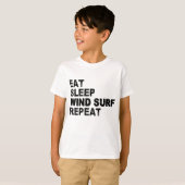 Eat Sleep Wind Surf Herhalen T-shirt (Voorkant volledig)