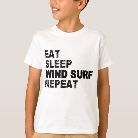 Eat Sleep Wind Surf Herhalen T-shirt (Voorkant)