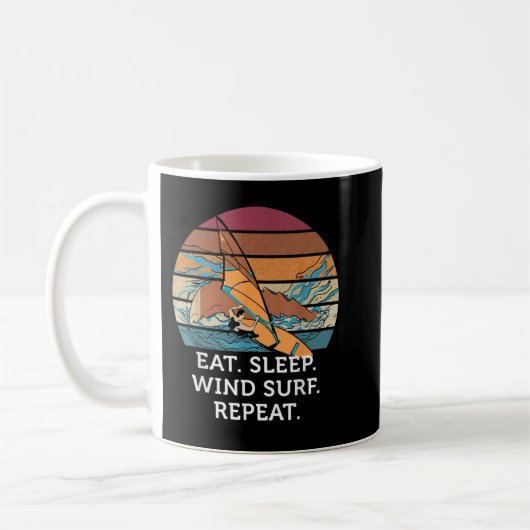 Eat Sleep Windsurf Herhaal  zonnebrand Koffiemok (Links)