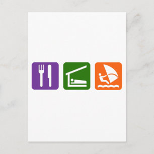 Eat Sleep Windsurfing Briefkaart