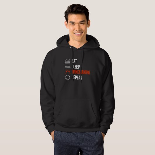 Eat Sleep Winemaking Repeat Vintner Winemaker Hoodie (Voorkant volledig)