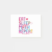 Eat Sleep Wiskunde Herhaal Fun Mathematici Post-it® Notes (Voorkant)