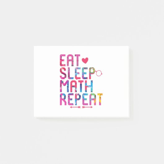 Eat Sleep Wiskunde Herhaal Fun Mathematici Post-it® Notes (Voorkant)