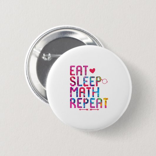 Eat Sleep Wiskunde Herhaal Fun Mathematici Ronde Button 5,7 Cm (Voorkant /achterkant)