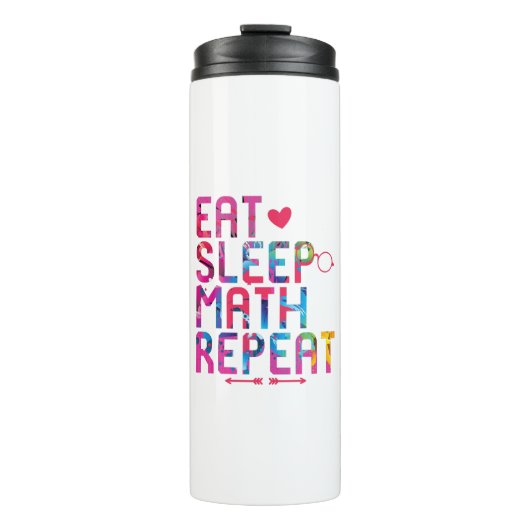 Eat Sleep Wiskunde Herhaal Fun Mathematici Thermosbeker (Voorkant)