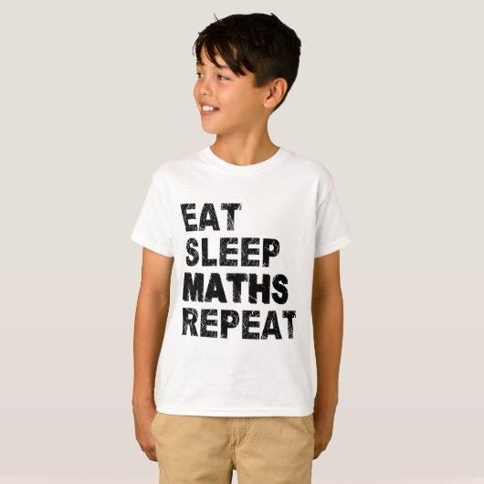 Eat Sleep Wiskunde Herhalen T-shirt (Voorkant volledig)