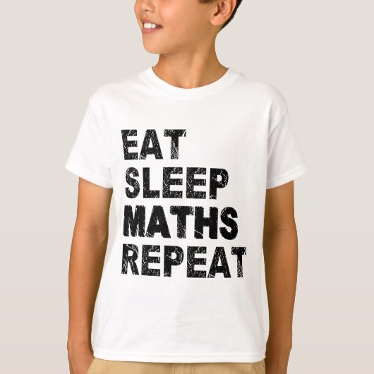 Eat Sleep Wiskunde Herhalen T-shirt (Voorkant)