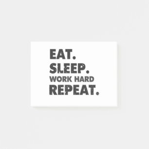Eat Sleep Work Hard Repo Funny Humor Post-it® Notes