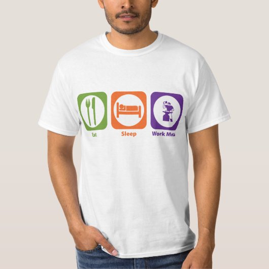 Eat Sleep Work Metal T-shirt (Voorkant)