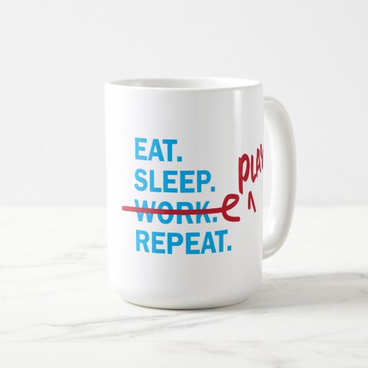 Eat Sleep Work Retirement Gift mok (Voorkant rechts)