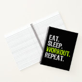 Eat Sleep Workout Herhaal Grappig werk uit Gym Gif Notitieboek (Binnen)