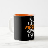 Eat Sleep Workout Herhalen - Fitness Quotes Mok (Voorkant links)