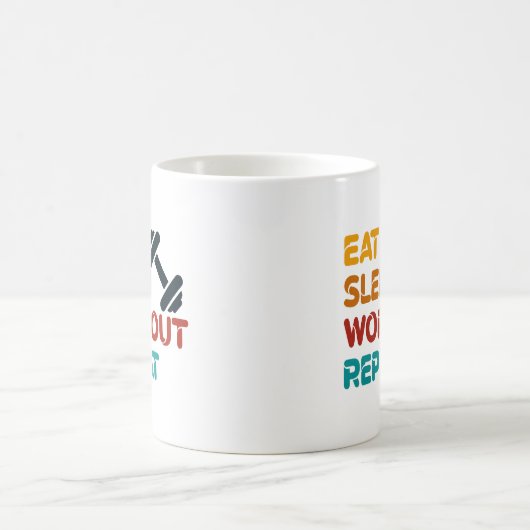 Eat Sleep Workout Herhalen Koffiemok (Center)