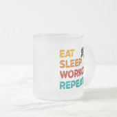 Eat Sleep Workout Herhalen Matglas Koffiemok (Voorkant rechts)