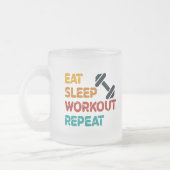 Eat Sleep Workout Herhalen Matglas Koffiemok (Links)