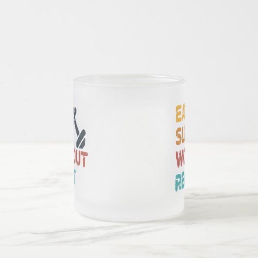 Eat Sleep Workout Herhalen Matglas Koffiemok (Center)