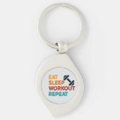 Eat Sleep Workout Herhalen Sleutelhanger (Voorkant)