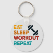 Eat Sleep Workout Herhalen Sleutelhanger (Voorkant)
