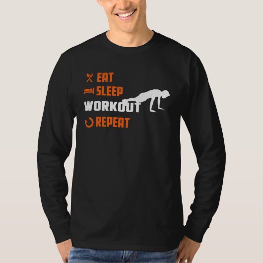 EAT SLEEP WORKOUT Trana T-shirt (Voorkant)