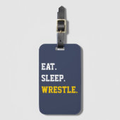 Eat Sleep Wrestle Bagagelabel (Voorkant (verticaal))