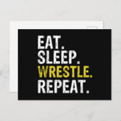 Eat Sleep Wrestle Herhaal Briefkaart (Voorkant / Achterkant)