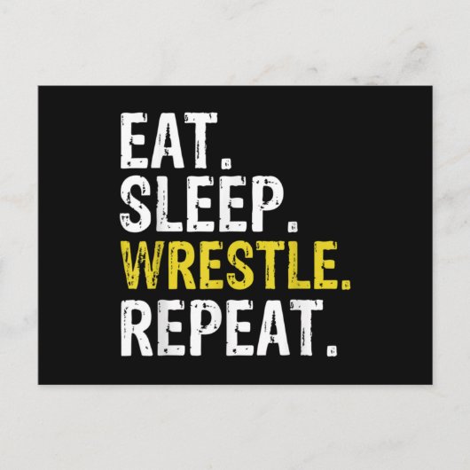 Eat Sleep Wrestle Herhaal Briefkaart (Voorkant)