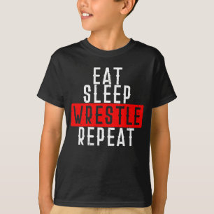 Eat Sleep Wrestle Herhaal T-shirt