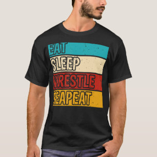 Eat Sleep Wrestle Herhaal Wrestler Mannen T-shirt