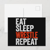 Eat Sleep Wrestle Herhaal Wrestling Gif Briefkaart (Voorkant / Achterkant)