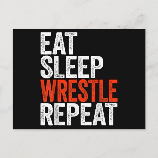 Eat Sleep Wrestle Herhaal Wrestling Gif Briefkaart (Voorkant)