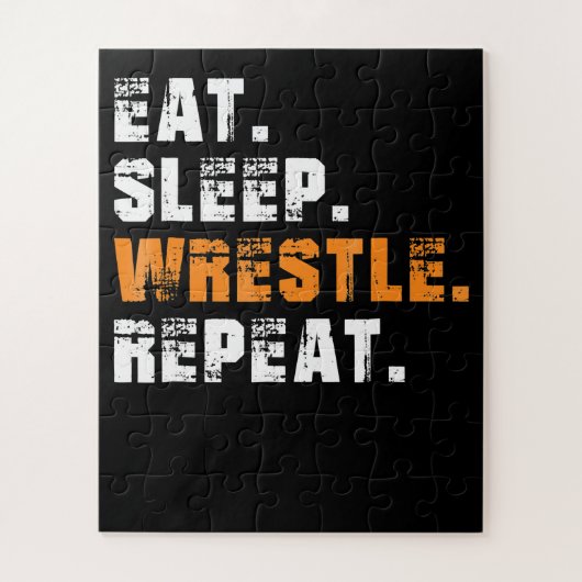 Eat Sleep Wrestle Herhaal Wrestling Sport Gift Legpuzzel (Verticaal)