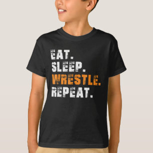 Eat Sleep Wrestle Herhaal Wrestling Sport Gift T-shirt