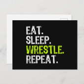 Eat Sleep Wrestle Herhaal Wrestling Wrestler Briefkaart (Voorkant / Achterkant)
