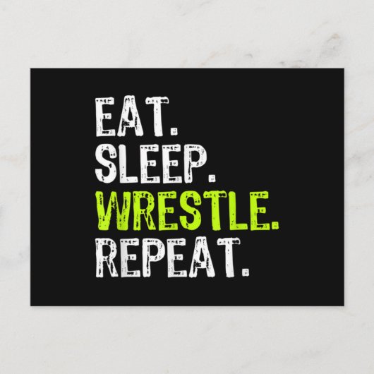Eat Sleep Wrestle Herhaal Wrestling Wrestler Briefkaart (Voorkant)