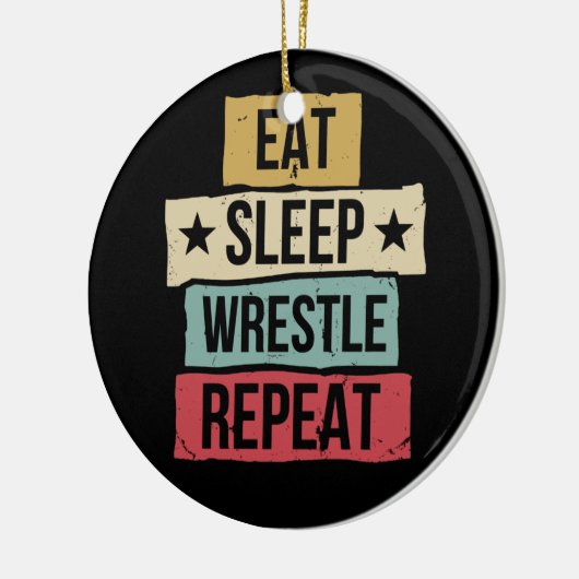 Eat Sleep Wrestle Herhaal Wrestling Wrestler Retro Keramisch Ornament (Links)