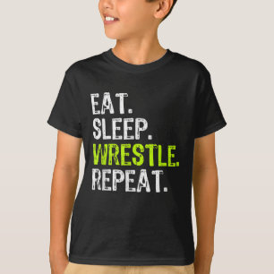 Eat Sleep Wrestle Herhaal Wrestling Wrestler T-shirt