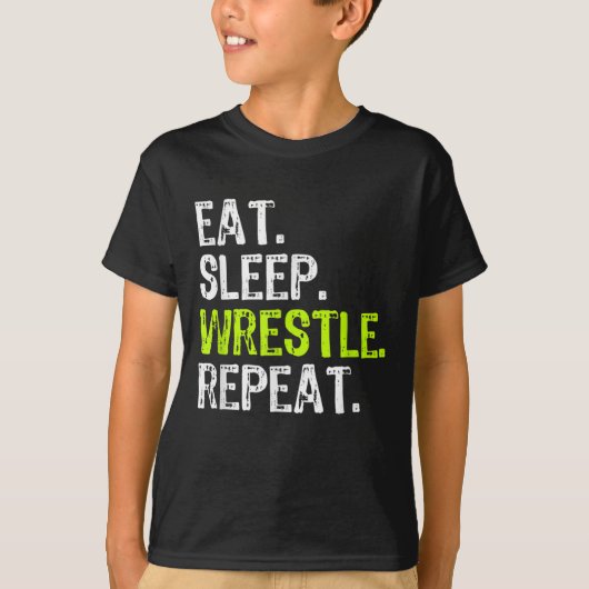 Eat Sleep Wrestle Herhaal Wrestling Wrestler T-shirt (Voorkant)