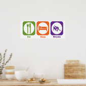 Eat Sleep Wrestle Poster (Keuken)