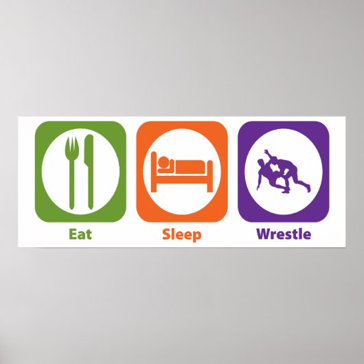 Eat Sleep Wrestle Poster (Voorkant)