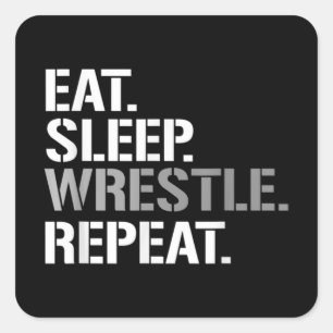 Eat Sleep Wrestle Repat - Koel rusten Vierkante Sticker