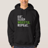 Eat Sleep Wrestle Repat - Wrestler Boy Mannen Hoodie (Voorkant)